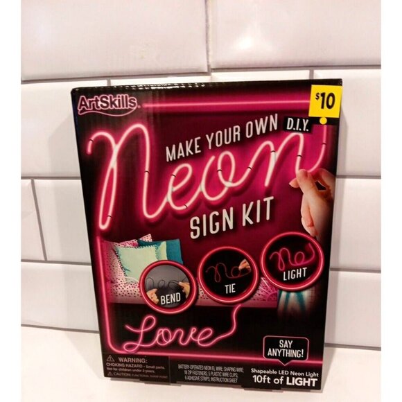 ArtSkills Make Your Own Neon Sign 10 Ft Kit, Pink Neon Light- Say Anything! - Picture 1 of 2
